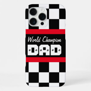 Funda Para iPhone 16 Pro Max Campeón del mundo papá rojo de carreras