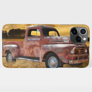 Funda Para iPhone 11Pro Max Campo de cultivo de camión rojo antiguo