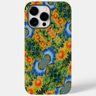 Funda Para iPhone 14 Pro Max Campo de girasol abstracto floral retro