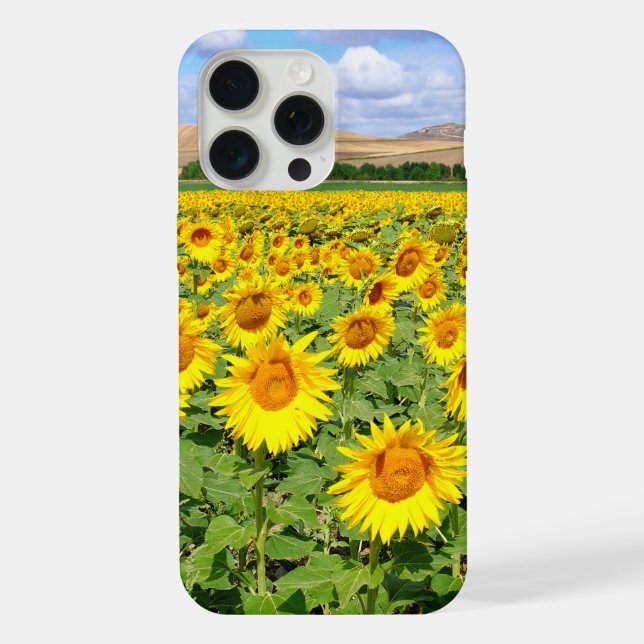 Funda Para iPhone Campo de girasoles (Reverso )