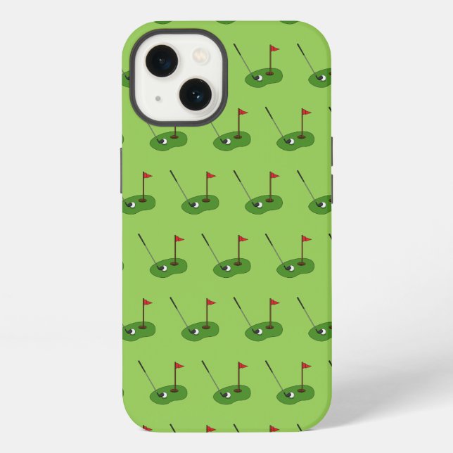 Funda Para iPhone Campo de Golf con Bandera (Reverso )