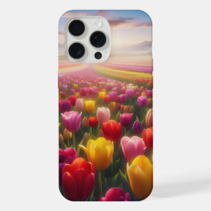 Campo de tulipanes vibrantes en plena floración