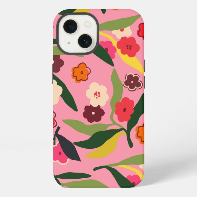 Funda Para iPhone Campos florales retro (Reverso )
