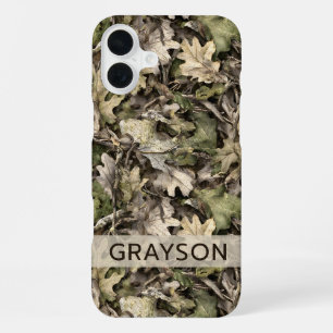 Funda Para iPhone 16 Plus Camuflaje de Hojas Personalizado