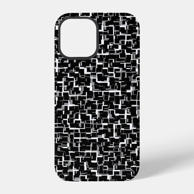 Funda Para iPhone Camuflaje digital negro blanco Patrón (Reverso )