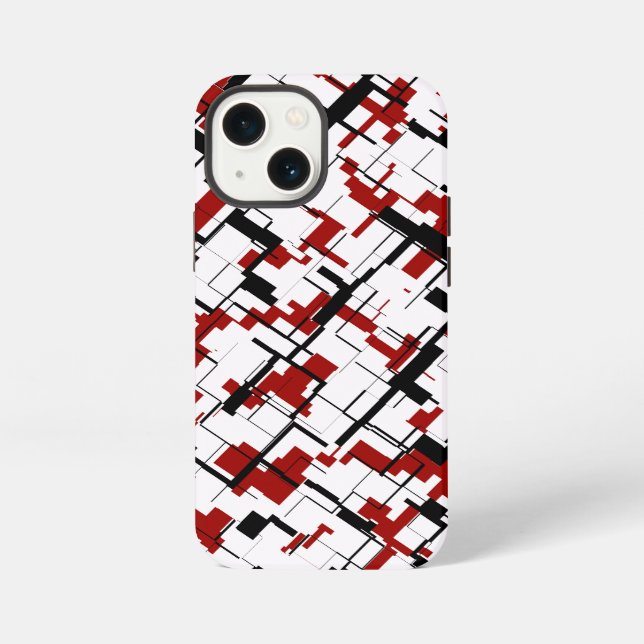 Funda Para iPhone Camuflaje digital negro blanco rojo (Reverso )