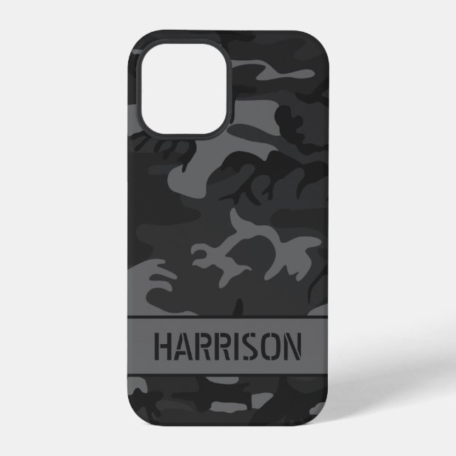 Funda Para iPhone Camuflaje Gris Monograma (Reverso )