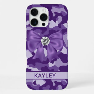 Funda Para iPhone 16 Pro Max Camuflaje Morado Brillante Personalizado