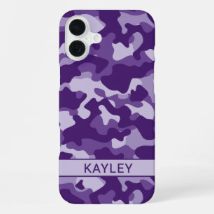 Funda Para iPhone 16 Plus Camuflaje Morado Personalizado