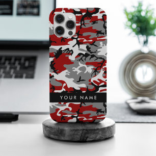 Camuflaje Rojo y Gris Personaliza tu nombre