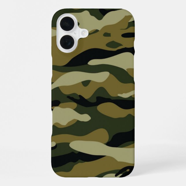 Funda Para iPhone Camuflaje Verde Oscuro (Reverso )