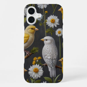 Funda Para iPhone 16 Plus Canarios en un prado de flores silvestres