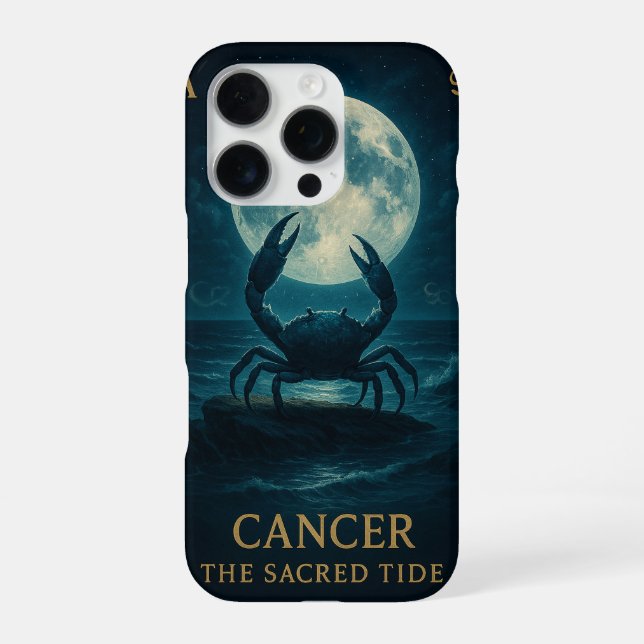 Funda Para iPhone Cancer Zodiac Art – Moonlit Crab and Ocean (Reverso)