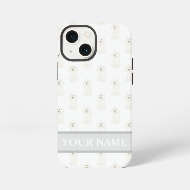 Funda Para iPhone Caniche blanco personalizado (Reverso )