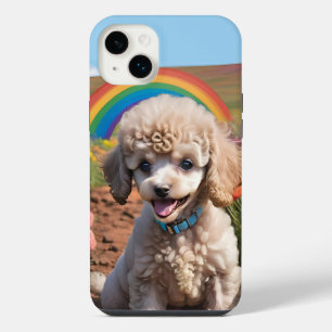Funda Para iPhone 14 Plus Caniche lindo Flor colorida y arcoíris