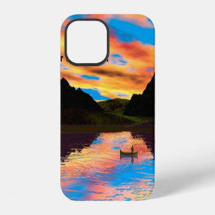 Funda Para iPhone 12 Canoa en el lago Sunset