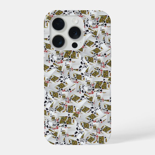 Funda Para iPhone "Capa Real: Una Pila de Cartas de Poker de Reyes" (Reverso )