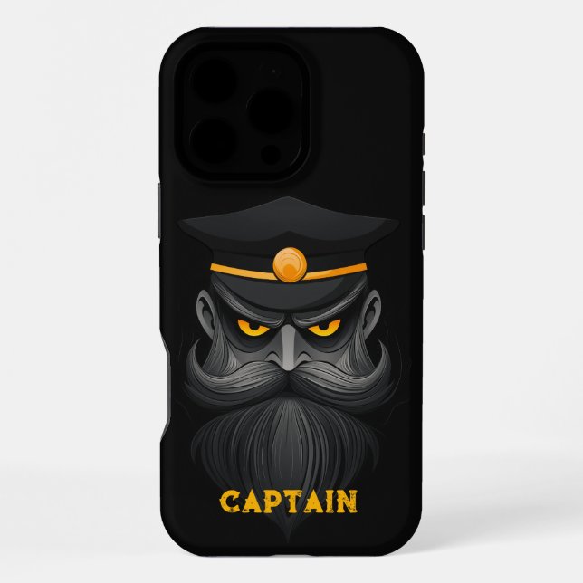 Funda Para iPhone Capitán Negro Enojado (Reverso )