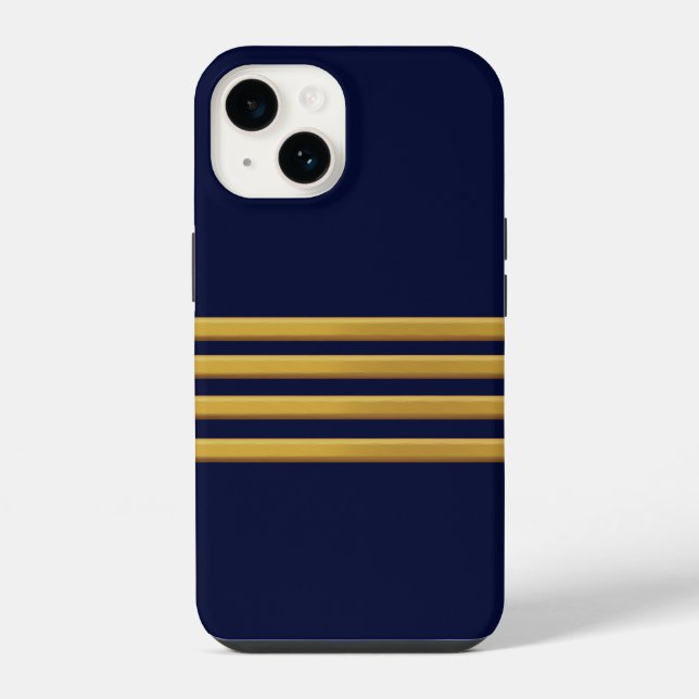 Funda Para iPhone Capitán rayas de oro (Reverso )