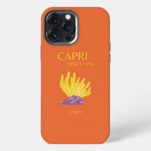 Funda Para iPhone 13 Pro Max Capri, Italia, Viajes, Preppy, Naranja