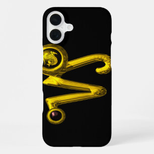 Funda Para iPhone 16 Plus CAPRICORNIO SIGNO ZODIACAL ORO, Ónix Negro