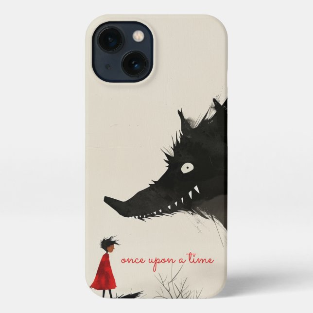Funda Para iPhone Capuchas rojas y lobo malvado (Reverso )