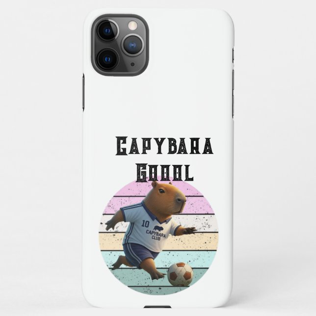 Funda Para iPhone Capybara rainbow case phone through play football  (Reverso)