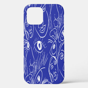 Funda Para iPhone 12 Cara de belleza: dibujo de una línea.