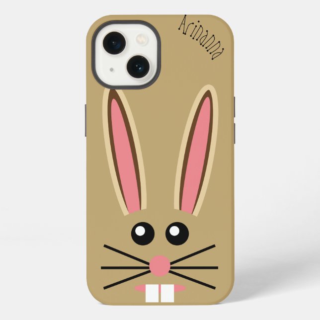 Funda Para iPhone Cara de conejo lindo personalizable (Reverso )
