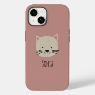 Funda Para iPhone 14 Cara de gato caprichosa y linda