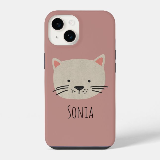 Funda Para iPhone Cara de gato caprichosa y linda (Reverso )