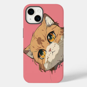 Funda Para iPhone 14 Cara de gato de anime
