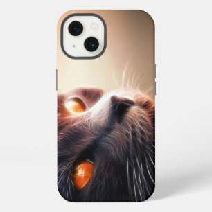 Cara de gato estética de cerca con ojos de colores