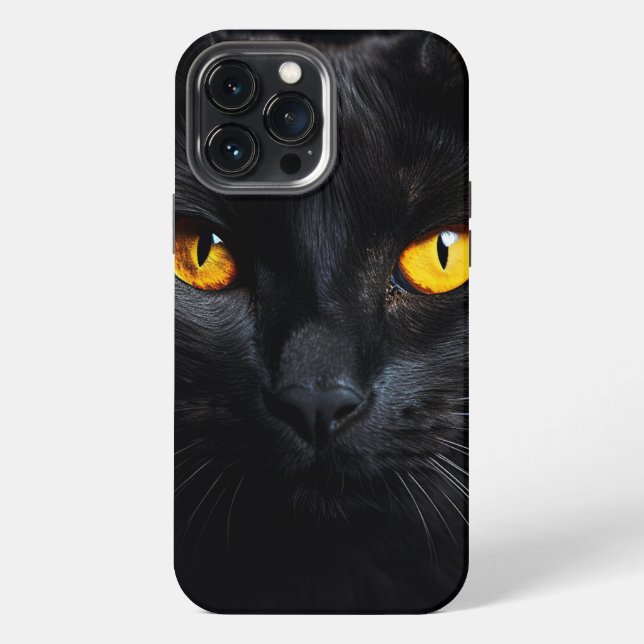 Funda Para iPhone Cara de Gato Negro (Reverso )