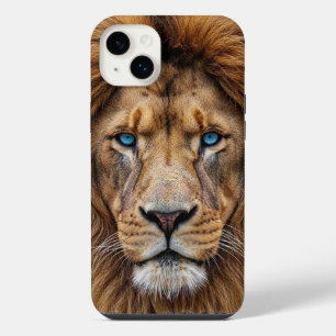 Funda Para iPhone 14 Plus Cara de León Majestuoso con Ojos Azules   Anima Fa