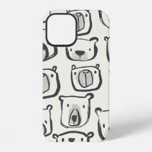 Funda Para iPhone 12 Cara de oso encantadora ilustración de garabatos d