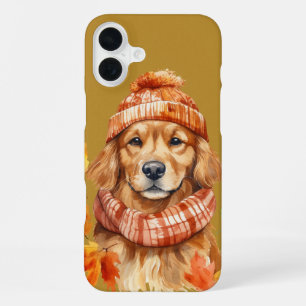 FUNDA PARA iPhone 16 PLUS CARA DE PERRO GOLDEN RETRIEVER ADORABLE DE ACUAREL