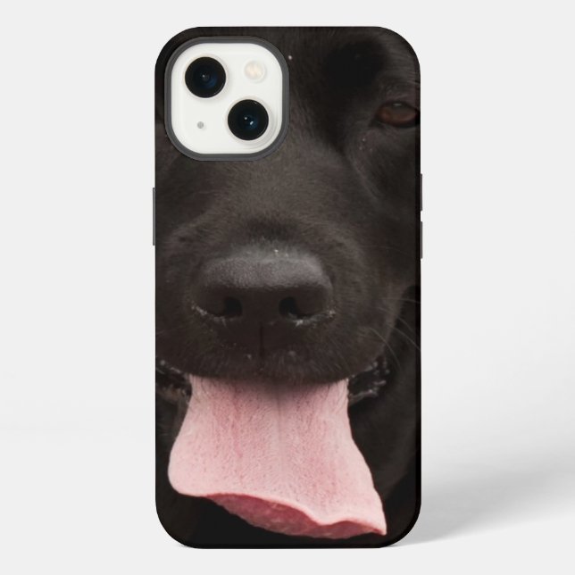 Funda Para iPhone Cara de perro negro (Reverso )