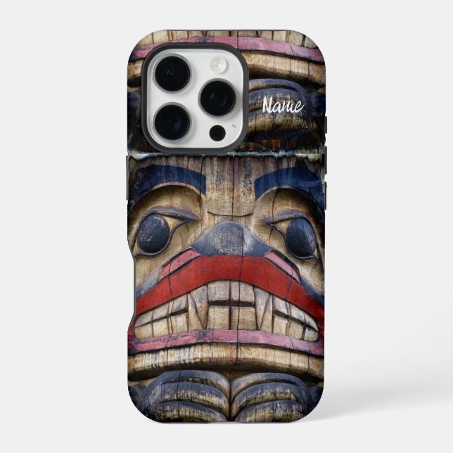 Funda Para iPhone Cara de Poste Totémico Thunder_Cove (Reverso )