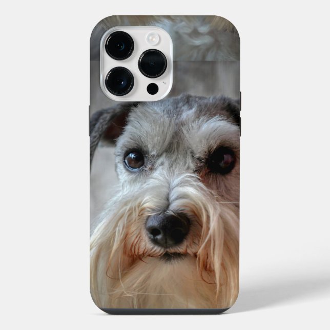 Funda Para iPhone Cara del perro Schnauzer (Reverso )
