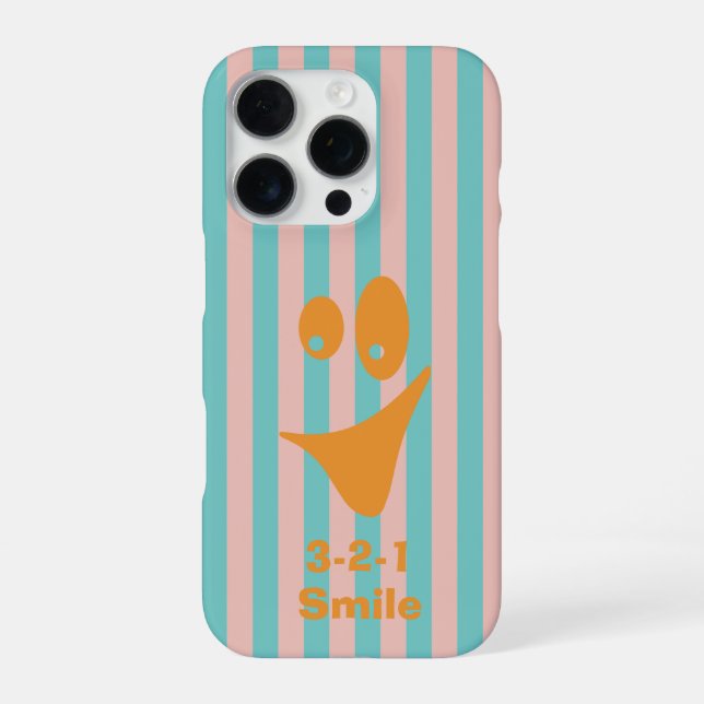 Funda Para iPhone Cara divertida y peculiar a rayas (Reverso)