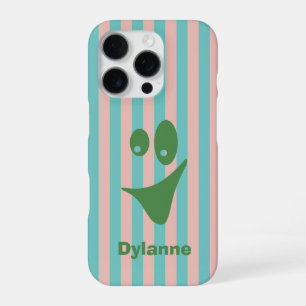 Funda Para iPhone 16 Pro Cara divertida y rara con rayas