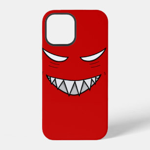Funda Para iPhone 12 Cara Sonriente Dura Con Ojos Malvados Roja
