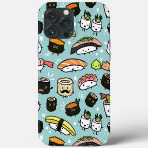 Funda Para iPhone 13 Pro Max Caracteres de sushi kawaii variados, corteses y di