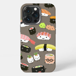 Funda Para iPhone 13 Pro Caracteres divertidos de sushi Kawaii Divertido