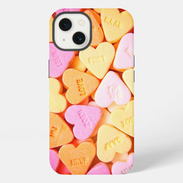 Funda Para iPhone Caramelo, Corazones (Reverso )