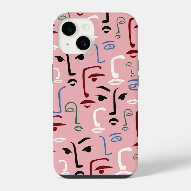 Funda Para iPhone Caras monocromas (Reverso )