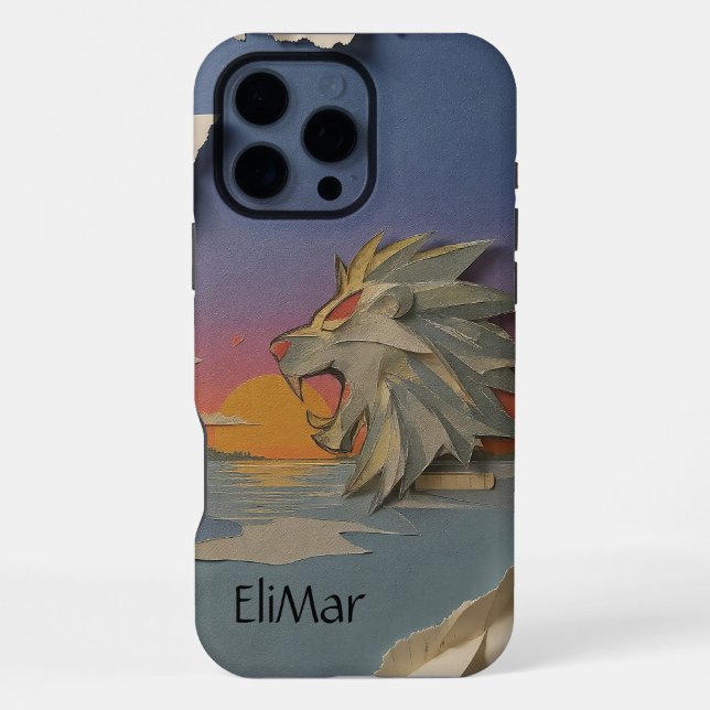 Funda Para iPhone Carcasa León Rugiendo (Papercut) (Reverso )