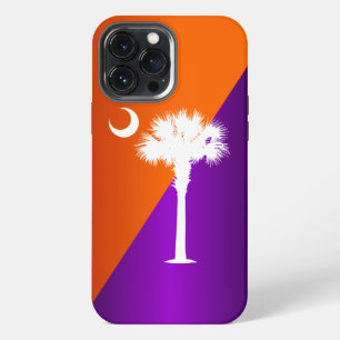 Funda Para iPhone 13 Pro Max Carolina del Sur Naranja y Purpura