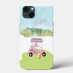 Carrito de Golf con Monograma Glam Glitz Nombre Ro